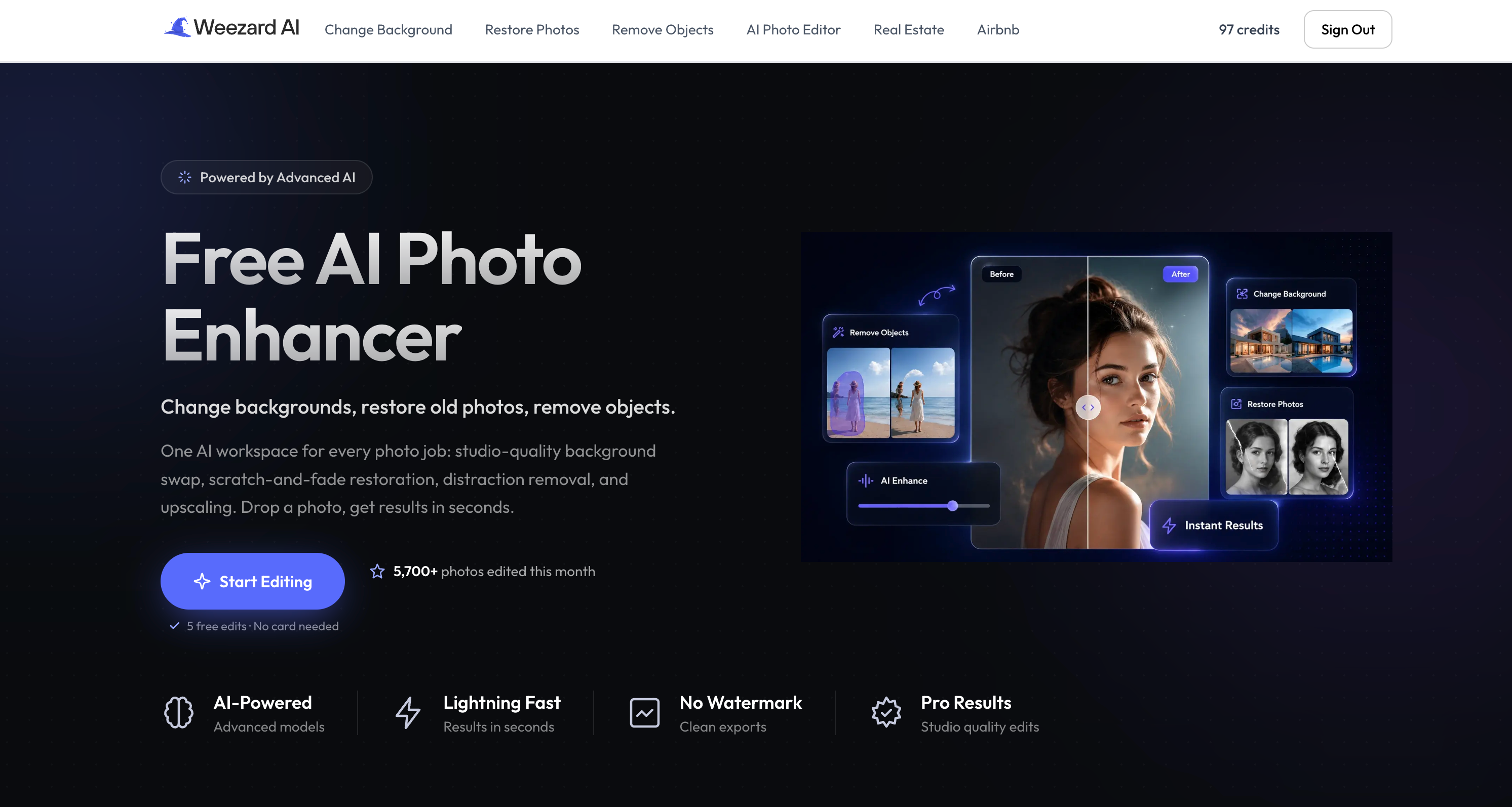 Weezard — интерфейс продукта
